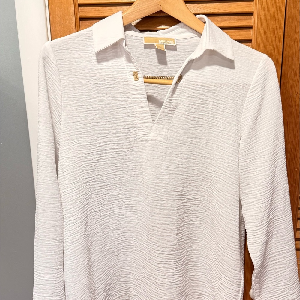 Michael Kors Cream Textured Top